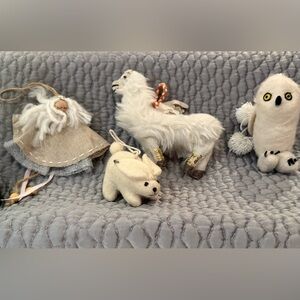 Four Felt Christmas Tree Decorations